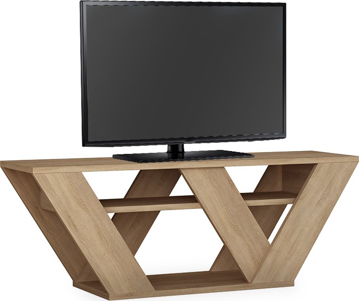 119-000968 Έπιπλο τηλεόρασης Pipralla pakoworld φυσικό 110x30x40εκ - Image 1