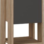 Κομοδίνο Ema pakoworld χρώμα φυσικό - ανθρακί 30x30x55εκ