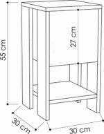 Κομοδίνο Ema pakoworld χρώμα λευκό 30x30x55εκ - Image 3