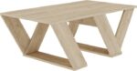 Τραπέζι σαλονιού Pipra pakoworld σε χρώμα φυσικό 110x60x40