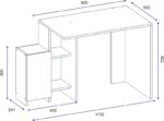Γραφείο με ραφιέρα Kely pakoworld χρώμα λευκό-φυσικό 113x55x74εκ - Image 5