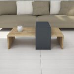 Τραπέζι σαλονιού Glow pakoworld χρώμα φυσικό-ανθρακί 80x50x32εκ - Image 3