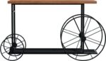Κονσόλα Bike pakoworld χρώμα μαύρο-καρυδί 148x28x85εκ - Image 3