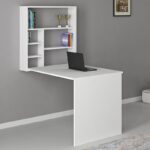 Γραφείο τοίχου ανοιγόμενο Ravin pakoworld λευκό 63x90x154εκ - Image 2