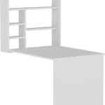 Γραφείο τοίχου ανοιγόμενο Ravin pakoworld λευκό 63x90x154εκ