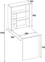 Γραφείο τοίχου ανοιγόμενο Ravin pakoworld λευκό 63x90x154εκ - Image 4