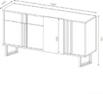 Μπουφές Amanda pakoworld καρυδί-μαύρο 160x40x78.5εκ - Image 6