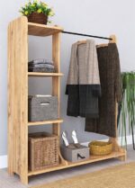 Έπιπλο εισόδου Renesme pakoworld ανοιχτό καρυδί 106x35x128εκ - Image 3