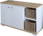 Έπιπλο εισόδου Deril pakoworld λευκό-sonoma 90x33x52.5εκ