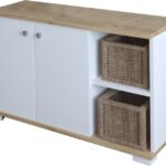 Έπιπλο εισόδου Deril pakoworld λευκό-sonoma 90x33x52.5εκ