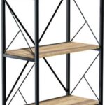 Βιβλιοθήκη Baker pakoworld καρυδί-μαύρο 66x34x180εκ
