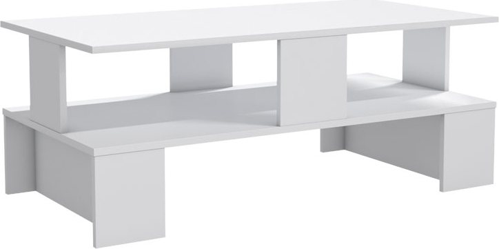 120-000372 Τραπέζι σαλονιού Olly pakoworld λευκό 120x60x47εκ - Image 1