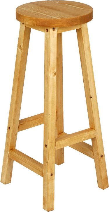 120-000394 Σκαμπό μπαρ Vistran pakoworld ξύλο φυσικό Φ28x67εκ - Image 1