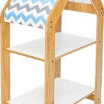 Ραφιέρα τ. Montessori Zoilen pakoworld φυσικό-λευκό-μπλε mdf 50x30x80εκ