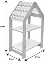 Ραφιέρα τ. Montessori Zoilen pakoworld φυσικό-λευκό-μπλε mdf 50x30x80εκ - Image 4