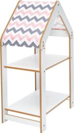 Ραφιέρα τ. Montessori Zoilen pakoworld λευκό-ροζ mdf 50x30x80εκ