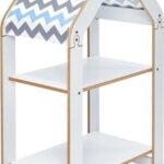 Ραφιέρα τ. Montessori Zoilen pakoworld λευκό-μπλε mdf 50x30x80εκ