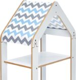Ραφιέρα τ. Montessori Zoilen pakoworld λευκό-μπλε mdf 50x30x80εκ - Image 4