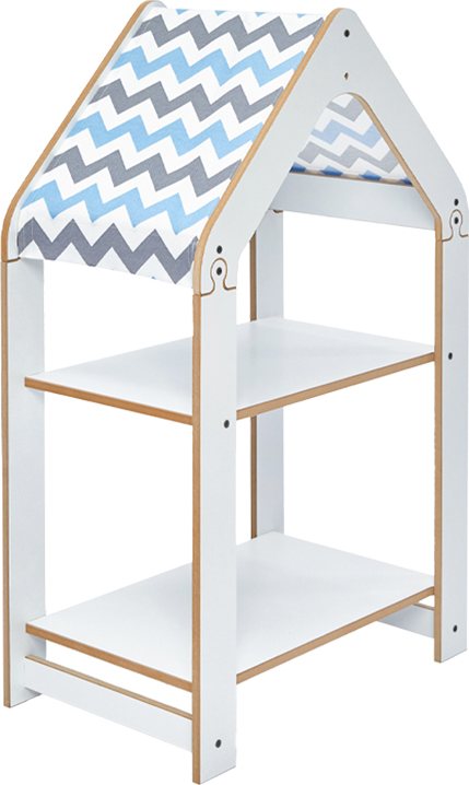 120-000428 Ραφιέρα τ. Montessori Zoilen pakoworld λευκό-μπλε mdf 50x30x80εκ - Image 1
