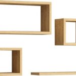 Ραφιέρα Babine pakoworld μελαμίνη σε oak απόχρωση 84x15x44εκ