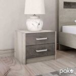 Κομοδίνο OLYMPUS pakoworld με 2 συρτάρια χρώμα castillo-toro 47,5x40,5x40,5εκ - Image 2