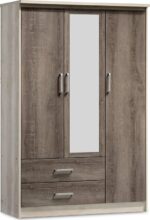 Ντουλάπα ρούχων τρίφυλλη OLYMPUS pakoworld χρώμα castillo-toro 120x57x183εκ
