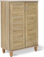 Παπουτσοθήκη-ντουλάπι SANTO pakoworld 10 ζεύγων χρώμα sonoma 60x34,5x91,5εκ - Image 2