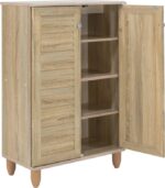 Παπουτσοθήκη-ντουλάπι SANTO pakoworld 10 ζεύγων χρώμα sonoma 60x34,5x91,5εκ - Image 6