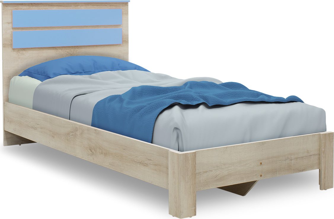 123-000076 Κρεβάτι παιδικό Looney pakoworld σε χρώμα castillo-μπλε 100x200εκ - Image 1
