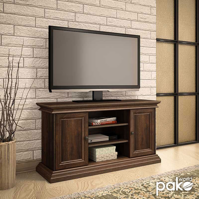 123-000118 Έπιπλο τηλεόρασης Mozart pakoworld χρώμα καρυδί 121x40x65εκ - Image 1