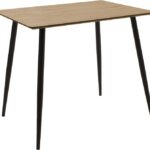 Τραπέζι Cuba pakoworld MDF sonoma-μαύρο 70x70x75εκ