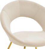 Καρέκλα Valentina pakoworld μπεζ βελούδο-χρυσό πόδι 65x60x82εκ - Image 6