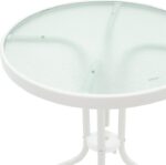 Τραπέζι Watson pakoworld μέταλλο λευκό-γυαλί Φ60x70εκ - Image 3