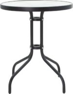Τραπέζι Watson pakoworld μέταλλο μαύρο-γυαλί Φ60x70εκ - Image 2
