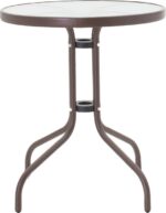 Τραπέζι Watson pakoworld μέταλλο καφέ-γυαλί Φ60x70εκ - Image 2
