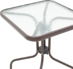 Τραπέζι Watson pakoworld μέταλλο καφέ-γυαλί 60x60x70εκ - Image 3