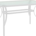 Τραπέζι Ensure pakoworld μέταλλο λευκό-γυαλί 120x70x70εκ