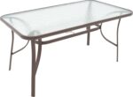 Τραπέζι Ensure pakoworld μέταλλο καφέ-γυαλί 140x80x70εκ - Image 3