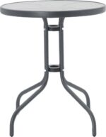Τραπέζι Watson pakoworld μέταλλο ανθρακί-γυαλί Φ60x70εκ - Image 2