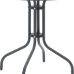 Τραπέζι Watson pakoworld μέταλλο ανθρακί-γυαλί Φ60x70εκ