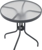 Τραπέζι Watson pakoworld μέταλλο ανθρακί-γυαλί Φ60x70εκ - Image 3