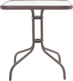 Τραπέζι Watson pakoworld μέταλλο καφέ-γυαλί 70x70x70εκ - Image 2