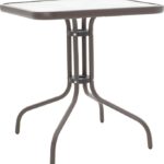 Τραπέζι Watson pakoworld μέταλλο καφέ-γυαλί 70x70x70εκ