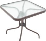 Τραπέζι Watson pakoworld μέταλλο καφέ-γυαλί 70x70x70εκ - Image 3