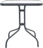 Τραπέζι Watson pakoworld μέταλλο ανθρακί-γυαλί 70x70x70εκ - Image 2