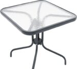 Τραπέζι Watson pakoworld μέταλλο ανθρακί-γυαλί 70x70x70εκ - Image 3
