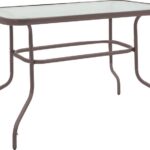 Τραπέζι Valor pakoworld μέταλλο καφέ-γυαλί 110x60x70εκ