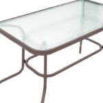 Τραπέζι Valor pakoworld μέταλλο καφέ-γυαλί 110x60x70εκ - Image 3