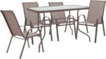 Τραπεζαρία Valor-Calan σετ 5τεμ pakoworld μέταλλο-textilene καφέ 110x60x70εκ - Image 2