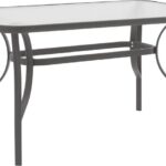 Τραπέζι Ensure pakoworld ανθρακί μέταλλο-tempered γυαλί 120x70x70εκ